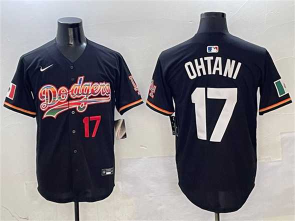 Men%27s Los Angeles Dodgers #17 Shohei Ohtani Black Mexico Limited Stitched Jersey